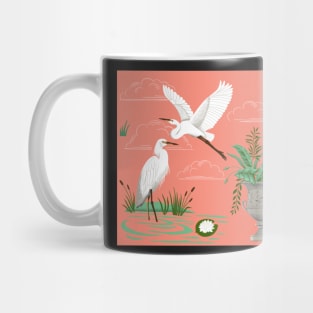 E is for Egret—Coral Mug